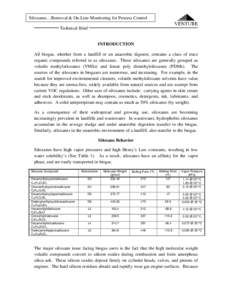 Siloxanes…Removal & On-Line Monitoring for Process Control Technical Brief