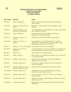 Scripps Institution of Oceanography Visibility Laboratory Technical Reports - by First Author  SIO number: