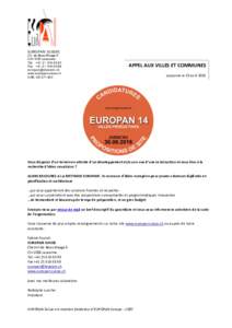 EUROPAN SUISSE  Ch. de Beau-Rivage 6 CH–1006 Lausanne Tél. +Fax +