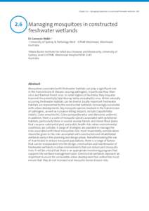 Chapter 2.6 — Managing mosquitoes in constructed freshwater wetlands • [removed]Managing mosquitoes in constructed freshwater wetlands