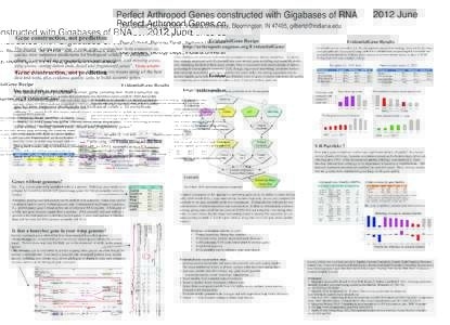 2012 June  Perfect Arthropod Genes constructed with Gigabases of RNA Don Gilbert, Biology Dept., Indiana University, Bloomington, IN 47405,   EST