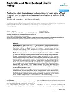 Australia and New Zealand Health Policy BioMed Central  Open Access