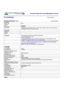 Forest Ecology and Forest Management Group  Tree factsheet