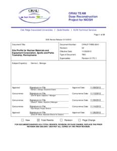 ORAU TEAM Dose Reconstruction Project for NIOSH Oak Ridge Associated Universities I Dade Moeller I MJW Technical Services Page 1 of 89