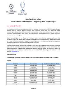 [removed]Media rights sales - UEFA Champions League - UEFA Super Cup[removed]
