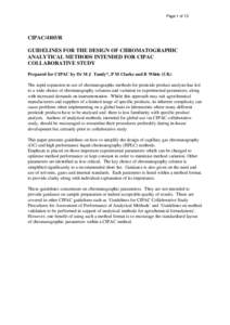 Page 1 of 13  CIPAC/4105/R GUIDELINES FOR THE DESIGN OF CHROMATOGRAPHIC ANALYTICAL METHODS INTENDED FOR CIPAC COLLABORATIVE STUDY