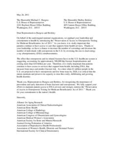 Microsoft Word - Representatives Burgess and Berkley Support Letter May 2011.doc