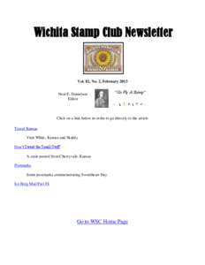 Wichita Stamp Club Newsletter  Vol. 82, No. 2, February 2013 Neal E. Danielson Editor