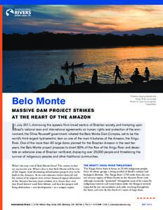 Children playing beside the Xingu River at sunset. Photo: © Sue Cunningham, TribesAlive.  Belo Monte