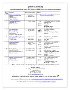 DOWNTOWN ROCHESTER PARKING INFORMATION* (Information and rates are current as of August 2014 and are subject to change without prior notice). MAP CODE