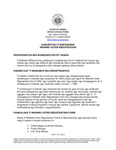 STATE OF HAWAII OFFICE OF ELECTIONS 802 LEHUA AVENUE PEARL CITY, HAWAII[removed]www.hawaii.gov/elections