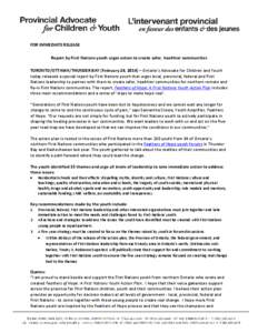 Microsoft Word - FOH report press release - FINAL