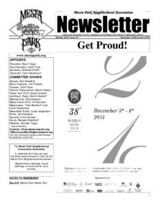 Mesta Park Neighborhood Association  Newsletter News and information for ALL residents of the Mesta Park Historic Preservation District Volume 2015, Issue 10