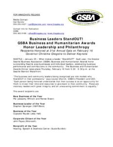 Seattle / Greater Seattle Business Association / Washington / Christine Gregoire