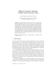 Efficient Stochastic Methods: Profiled Attacks Beyond 8 Bits Omar Choudary and Markus G. Kuhn Computer Laboratory, University of Cambridge 