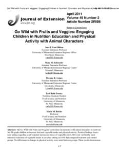 Go Wild with Fruits and Veggies: Engaging Children in Nutrition Education and Physical Activity[removed]with Animal 07:05:21 Characters