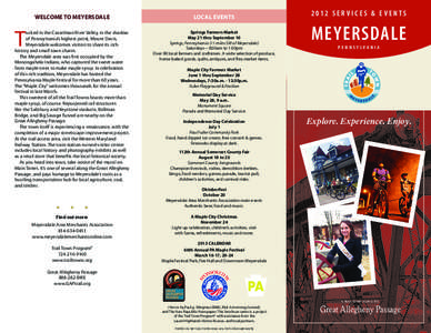 2012 SERVICES & EVENTS  WELCOME TO MEYERSDALE LOCAL EVENTS