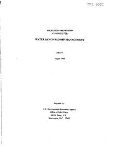 POLLUTION PREVENTION AT MINE SITES: WATER RUNON/WUNOFF MANAGEMENT  DRAFT