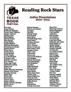 Reading Rock Stars Author Presentations[removed]Jon Agee Linas Alsenas Katherine Applegate