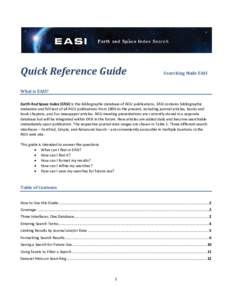 EASI Quick Reference Guide