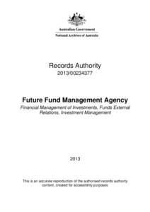 Future Fund Management Agency - Records Authority[removed]