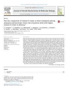 Post-hoc comparison of vitamin D status at three timepoints during pregnancy demonstrates lower risk of preterm birth with high