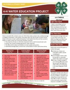 Aquatic ecology / Hydrology / Irrigation / Water management / Water resources / Service-learning / 4-H / Water supply and sanitation in Kenya / Singapore International Water Week / Education / Water / Learning