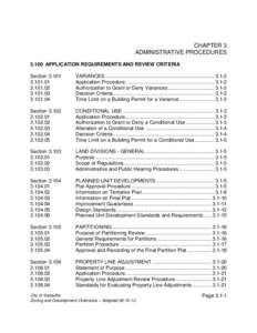 CHAPTER 3 ADMINISTRATIVE PROCEDURES[removed]APPLICATION REQUIREMENTS AND REVIEW CRITERIA Section[removed][removed]