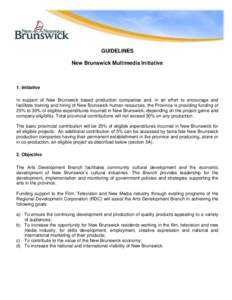 Microsoft Word - Guidelines - New Brunswick Multimedia Initiative.doc