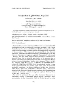 Moral turpitude / Child pornography / Ashcroft v. Free Speech Coalition / Pornography / Abuse / Board of Immigration Appeals / Immigration to the United States / Legal ethics / Law