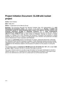 Project Initiation Document: GLAM-wiki toolset project