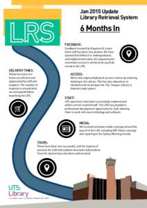 Jan 2015 Update Library Retrieval System 6 Months In FEEDBACK: