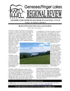 NEWSLETTER OF THE GENESEE/FINGER LAKES REGIONAL PLANNING COUNCIL Volume 12, Number 2, Fall 2015 Regional Viewshed Inventory and Analysis By Tom Kicior, Senior Planner