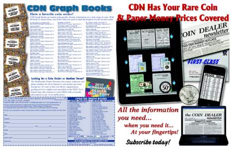 Have a favorite coin series? CDN Graph Books are loaded with specific, historic information on a wide range of coins. With 46 books to choose from, you’ll find what you need to chart the progress of your favorite serie