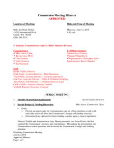 Commission Meeting Minutes APPROVED Location of Meeting: Date and Time of Meeting