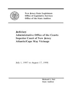Vicinage Clause / New Jersey Superior Court / Superior court / Internal control / Audit / Government / Law / Auditing / Information technology audit / United States constitutional criminal procedure