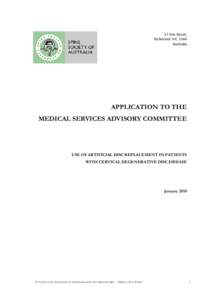 17 Erin Street, Richmond VIC 3144 Australia APPLICATION TO THE MEDICAL SERVICES ADVISORY COMMITTEE