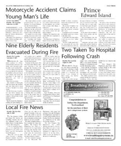 ATLANTIC FIREFIGHTER OCTOBER, 2009  PAGE THREE Motorcycle Accident Claims Prince Edward Island