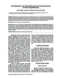 185  On Munduruku, a new Theraphosid genus from Oriental Amazonia...