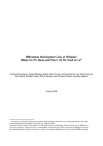 Economics / International development / Millennium Development Goals / Aid effectiveness / United Nations Development Programme / Poverty reduction / Aid / Sanitation / Drinking water / Development / Poverty / Socioeconomics