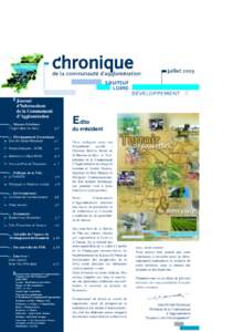 Chronique  de la Communauté d’Agglomération Journal d’Informations