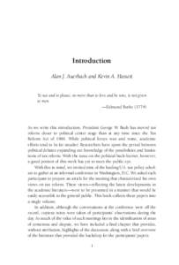 Introduction Alan J. Auerbach and Kevin A. Hassett To tax and to please, no more than to love and be wise, is not given to men. —Edmund Burke (1774)