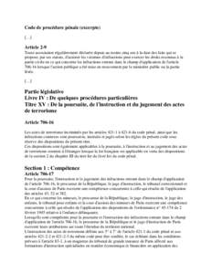 Microsoft Word - Code of Criminal Procedure _updated on2010_ _excerpts_ _French_.doc