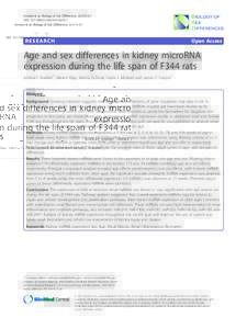 Age and sex differences in kidney microRNA expression during the life span of F344 rats