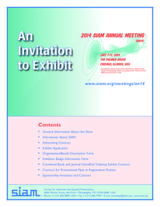 An Invitation to Exhibit www.siam.org/meetings/an14  Contents