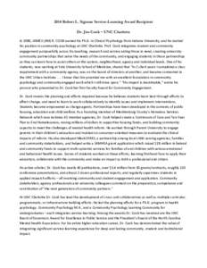 Coalition of Urban and Metropolitan Universities / Educational psychology / Community building / Service-learning / University of North Carolina at Charlotte / Student engagement / Education / Association of Public and Land-Grant Universities / American Association of State Colleges and Universities