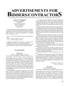 ADVERTISEMENTS FOR  BIDDERS/CONTRACTORS NOTICE TO BIDDERS OFFICE OF GENERAL SERVICES