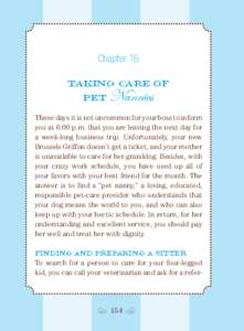 Chapter 16 Taking Care of Pet Nannies