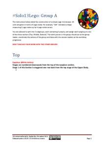 #Solo13Lego: Group A The instructions below detail the construction of a simple Lego microscope. All units are given in terms of Lego nodes: for example, “2x4” indicates a shape measuring 2 Lego nodes up by 4 Lego no