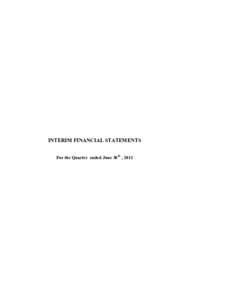 INTERIM FINANCIAL STATEMENTS For the Quarter ended June 30th , 2011 HOUSING DEVELOPMENT FINANCE CORPORATION BANK OF SRI LANKA P,O Box-2085, N.H.D. A Secretariat, Sir Chittampalam A. Gardiner Maw atha, Colombo-02